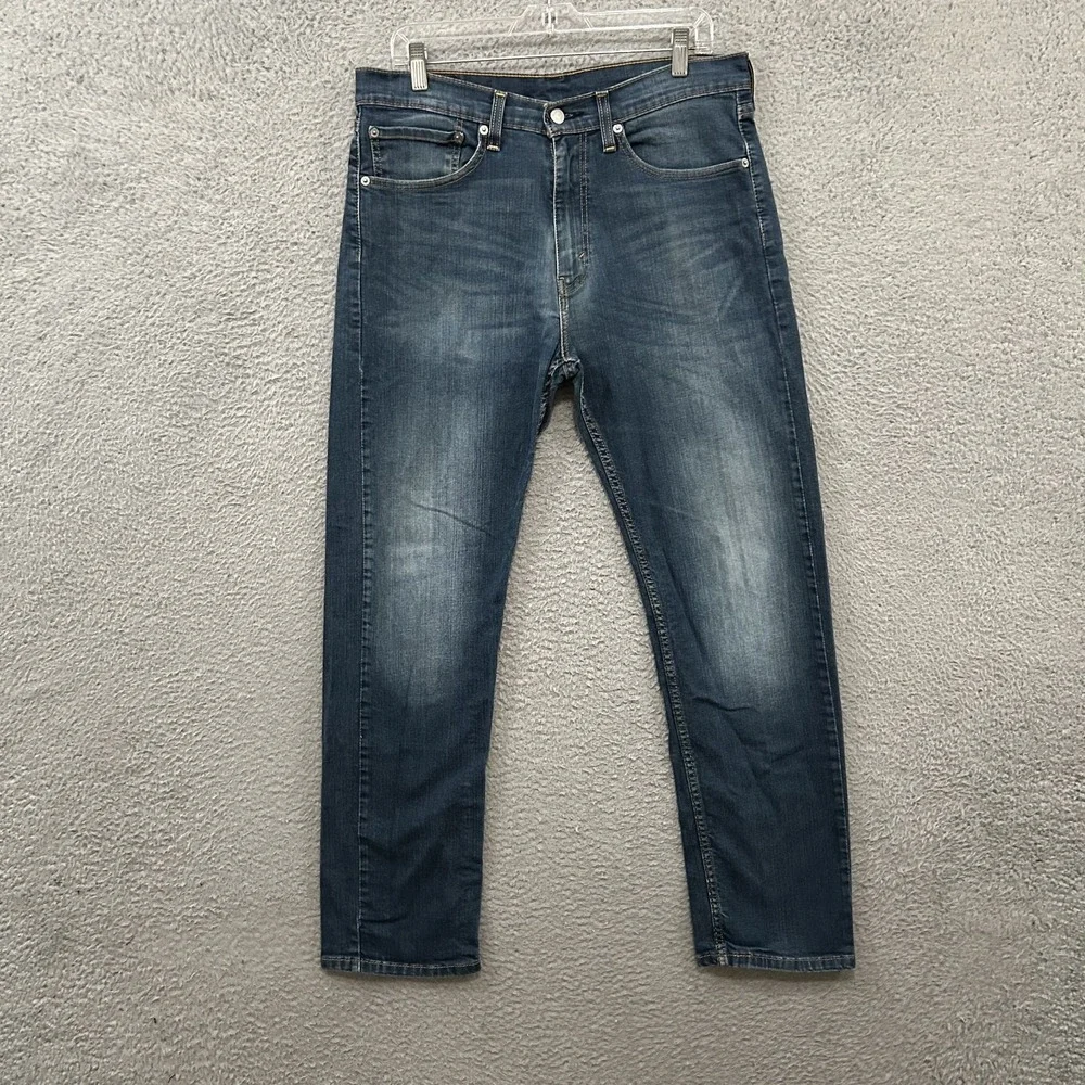 Levis Jeans Mens 34x32 Blue Denim 505 Regular Straight American Medium Wash